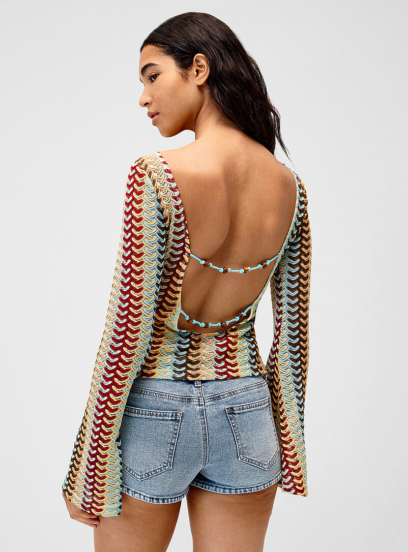 Arrow-stripe crochet sweater product image 3