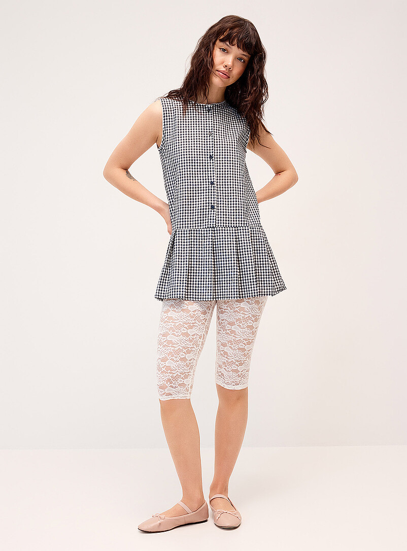 Gingham pattern button-up tunic product image 2