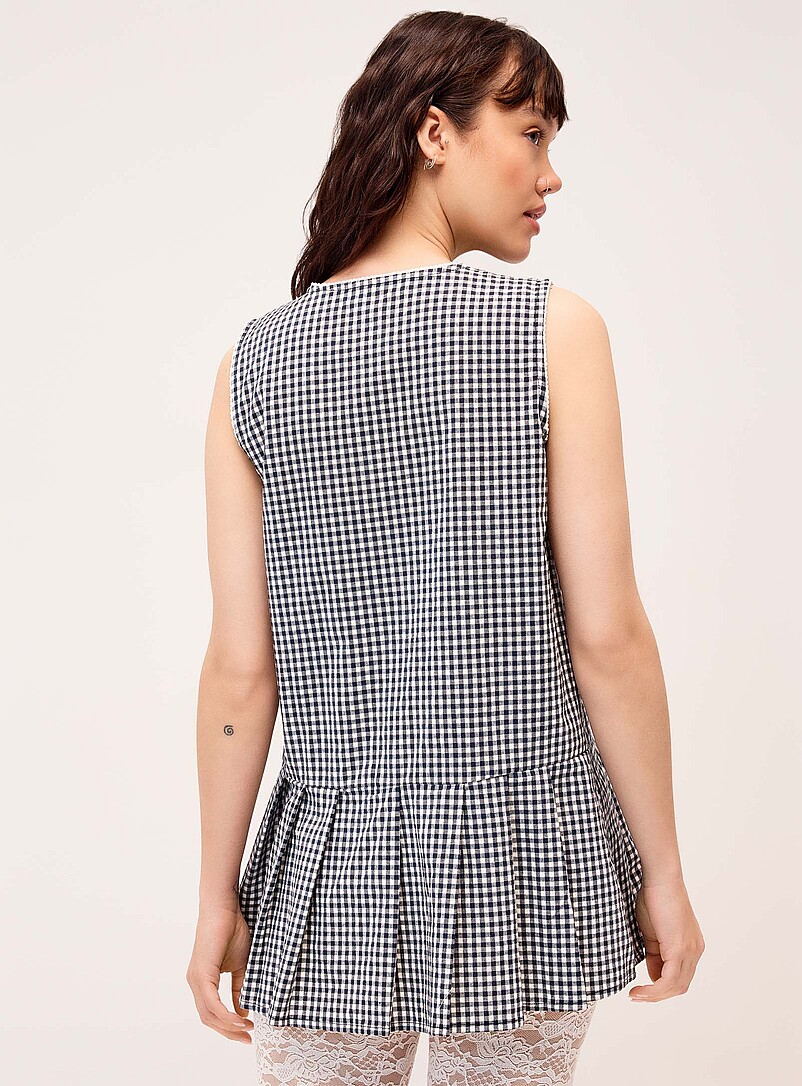 Gingham pattern button-up tunic product image 3
