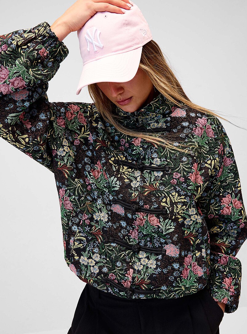 Floral jacquard jacket product image (primary)