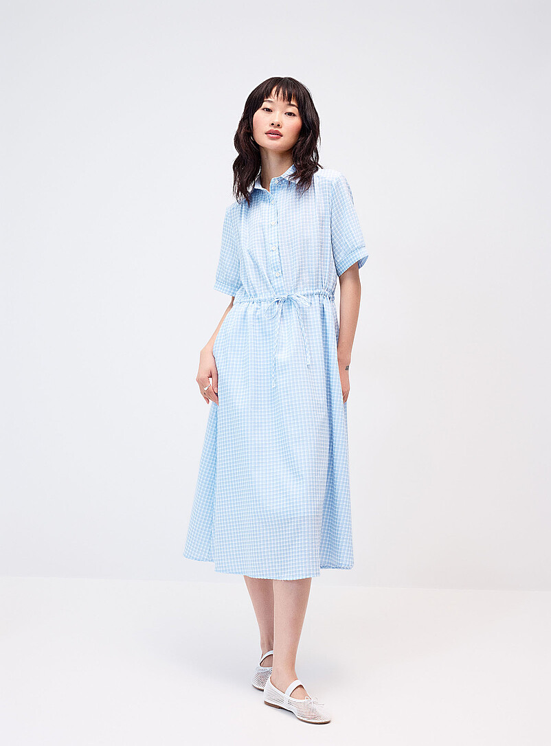 Gingham Maxi Shirtdress