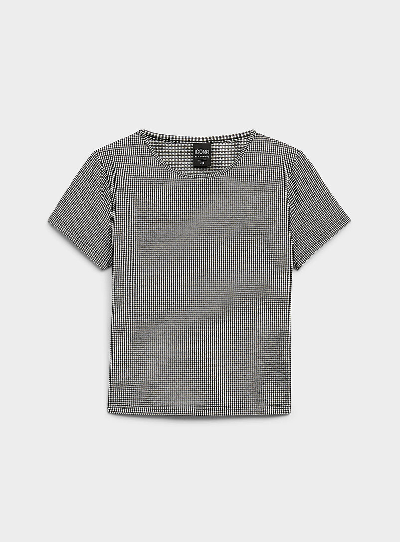 Fitted Gingham T-Shirt