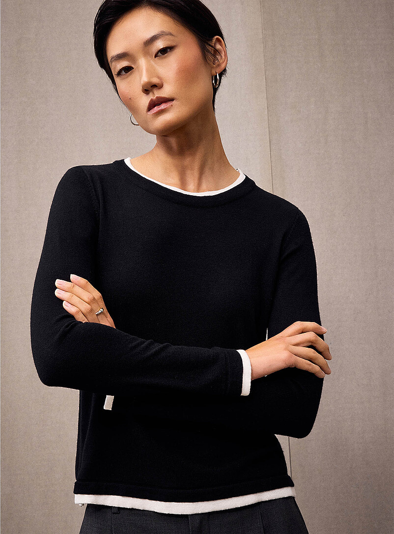 Overlaid effect two-tone sweater product image 2