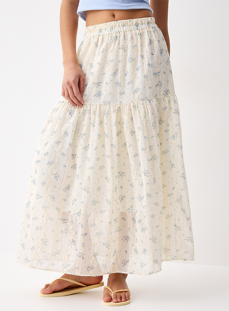 Flowers and embroidery maxi skirt product image 2
