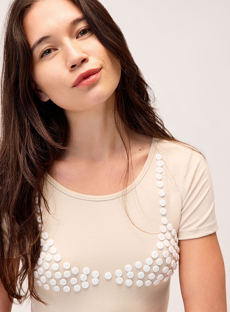 Marbled buttons swimsuit T-shirt product image 2