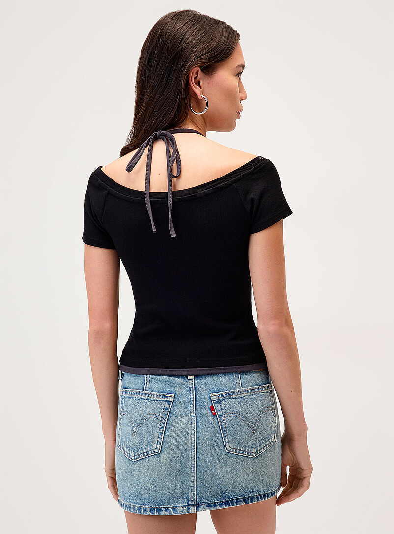 Halter-strap layered effect T-shirt product image 2