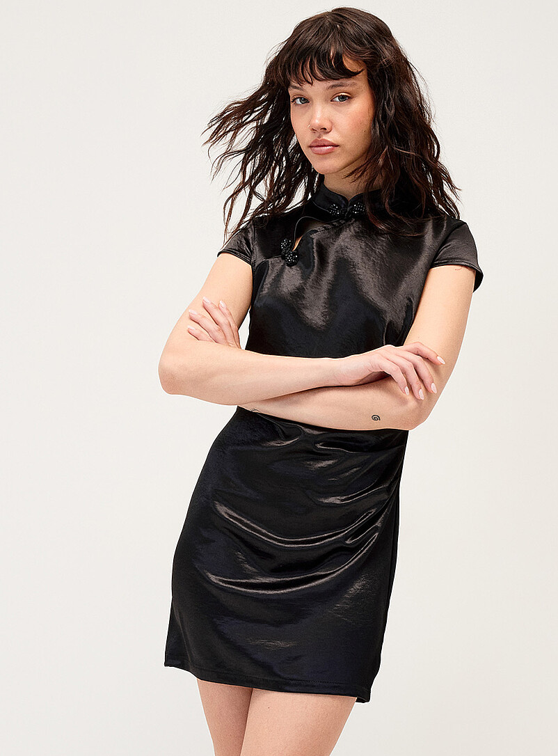 Decorative collar cap-sleeve minidress product image (primary)