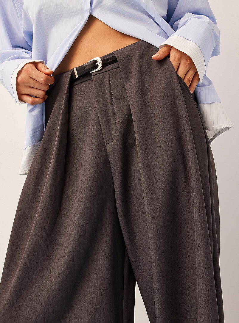 Belted front-panel ultra-wide-leg pant product image 2