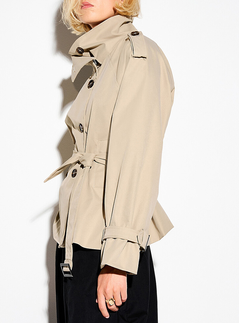 Cropped belted trench coat product image 2