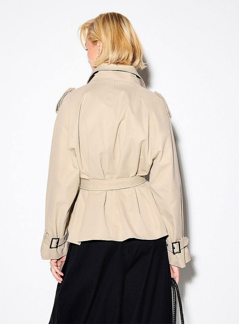 Cropped belted trench coat product image 3