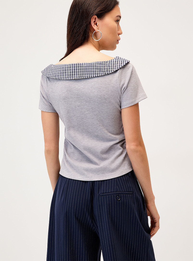 Layered effect checkered T-shirt product image 3