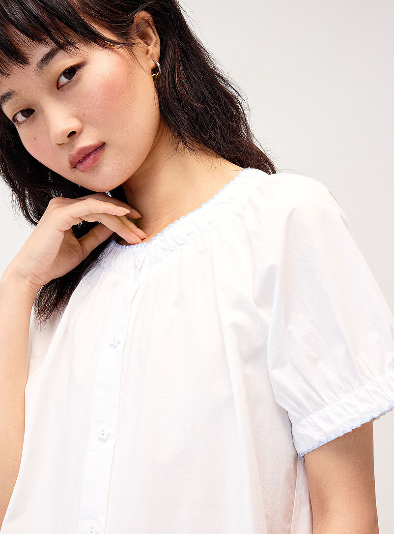 Flower buttons poplin shirt product image 2