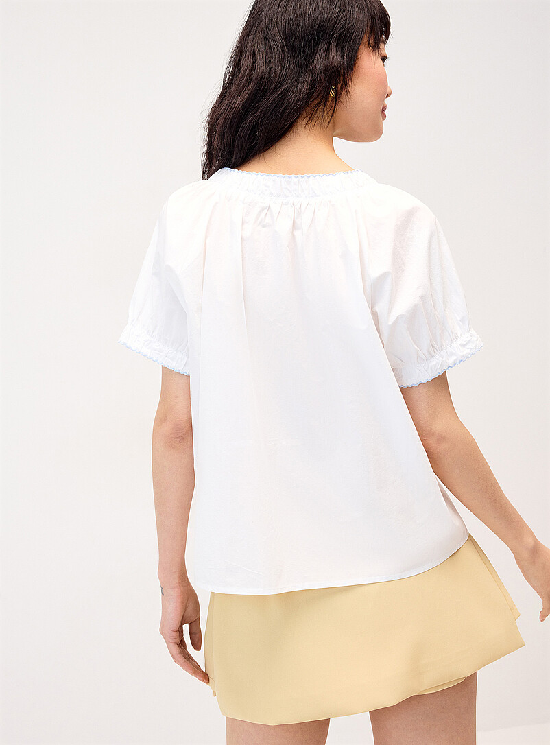 Flower buttons poplin shirt product image 3