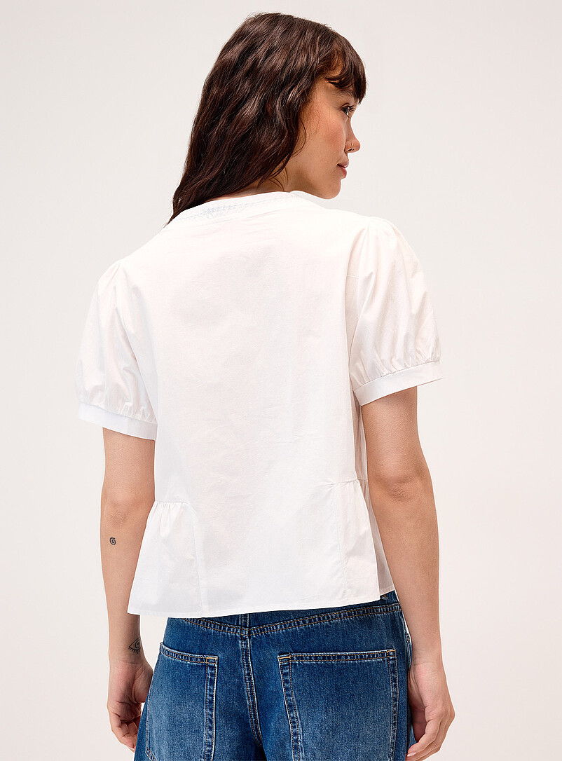 Sewn pleating poplin blouse product image 3