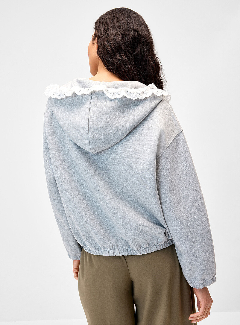 Contrasting ruffles loose hoodie product image 3