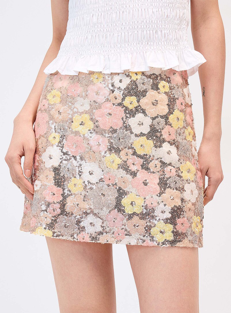 Sequined flowers miniskirt product image 2