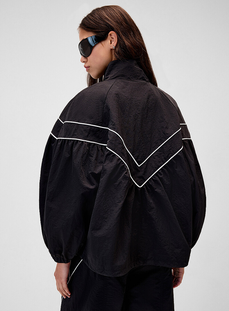 Contrasting lines puffy jacket product image 3