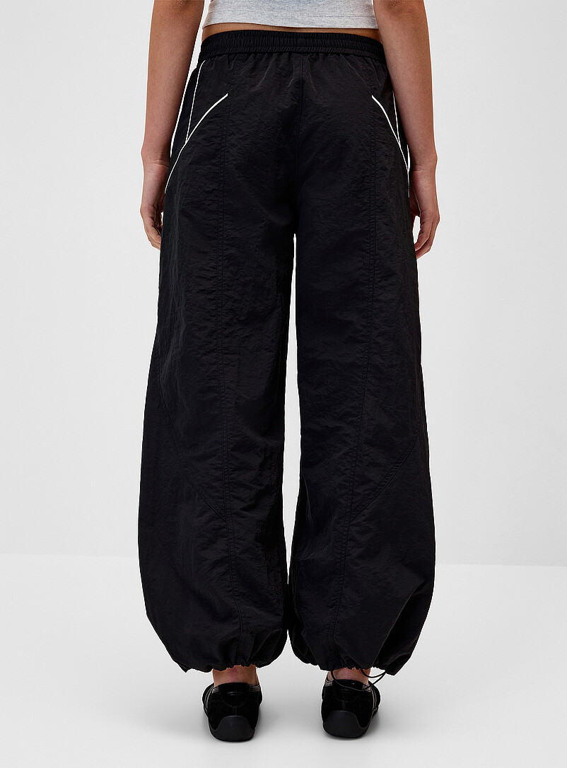 Contrasting stripes canvas barrel-leg pant product image 3