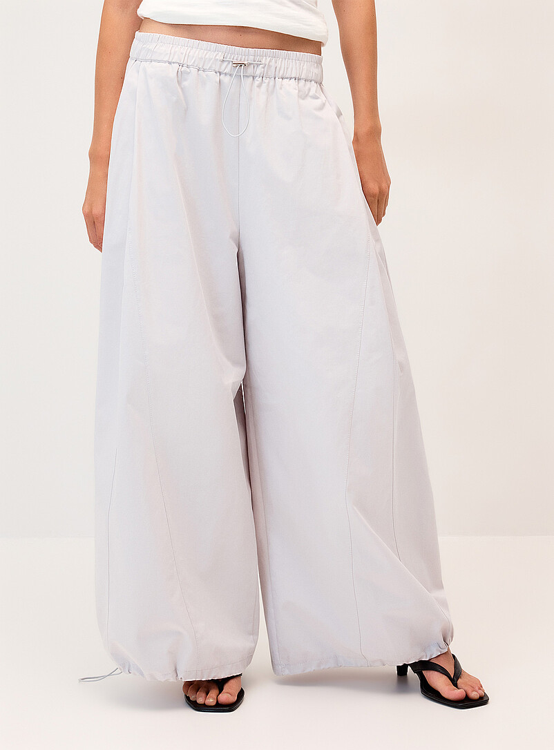 Toggle-waist barrel-leg twill pant product image 2