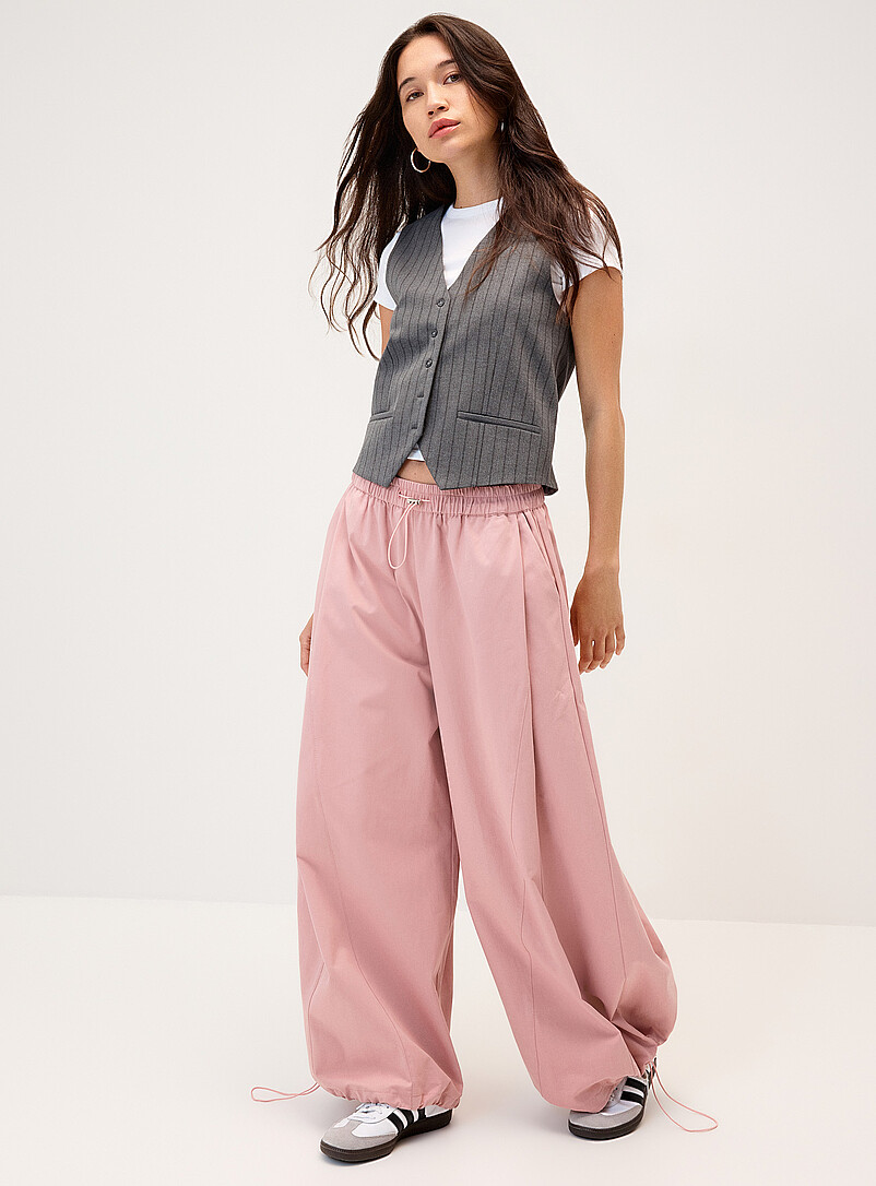 Toggle-Waist Barrel-Leg Twill Pant