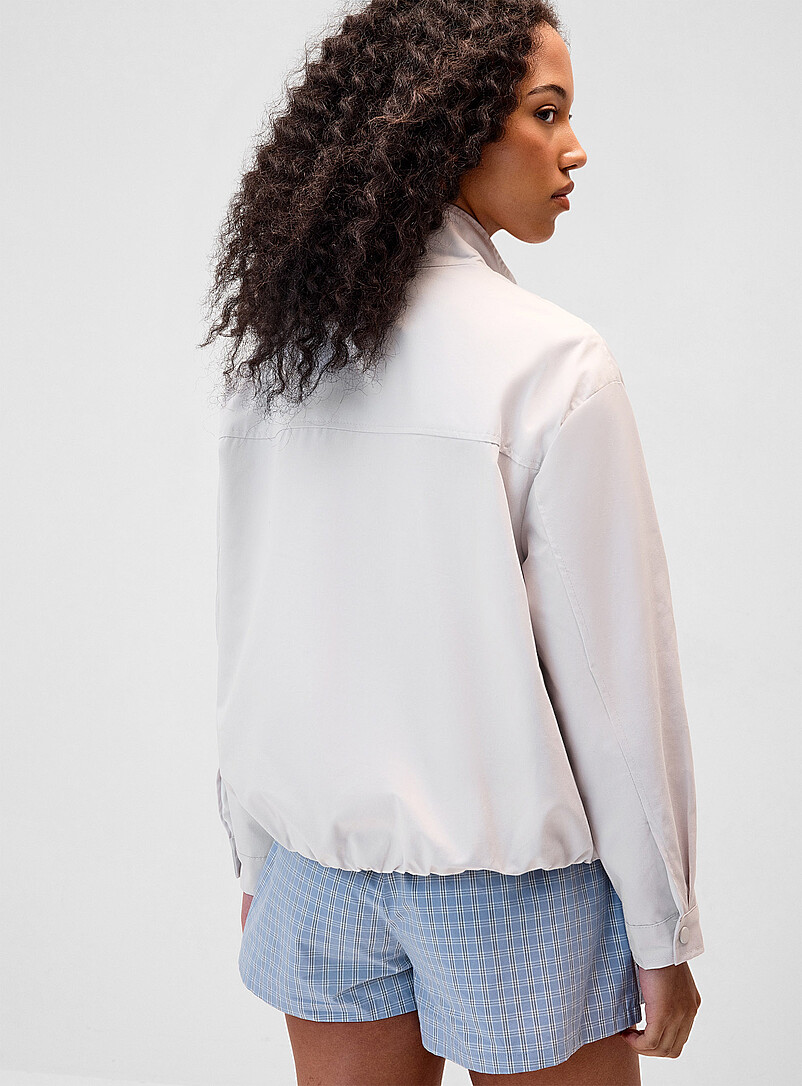 Buttoned stand collar twill jacket product image 3