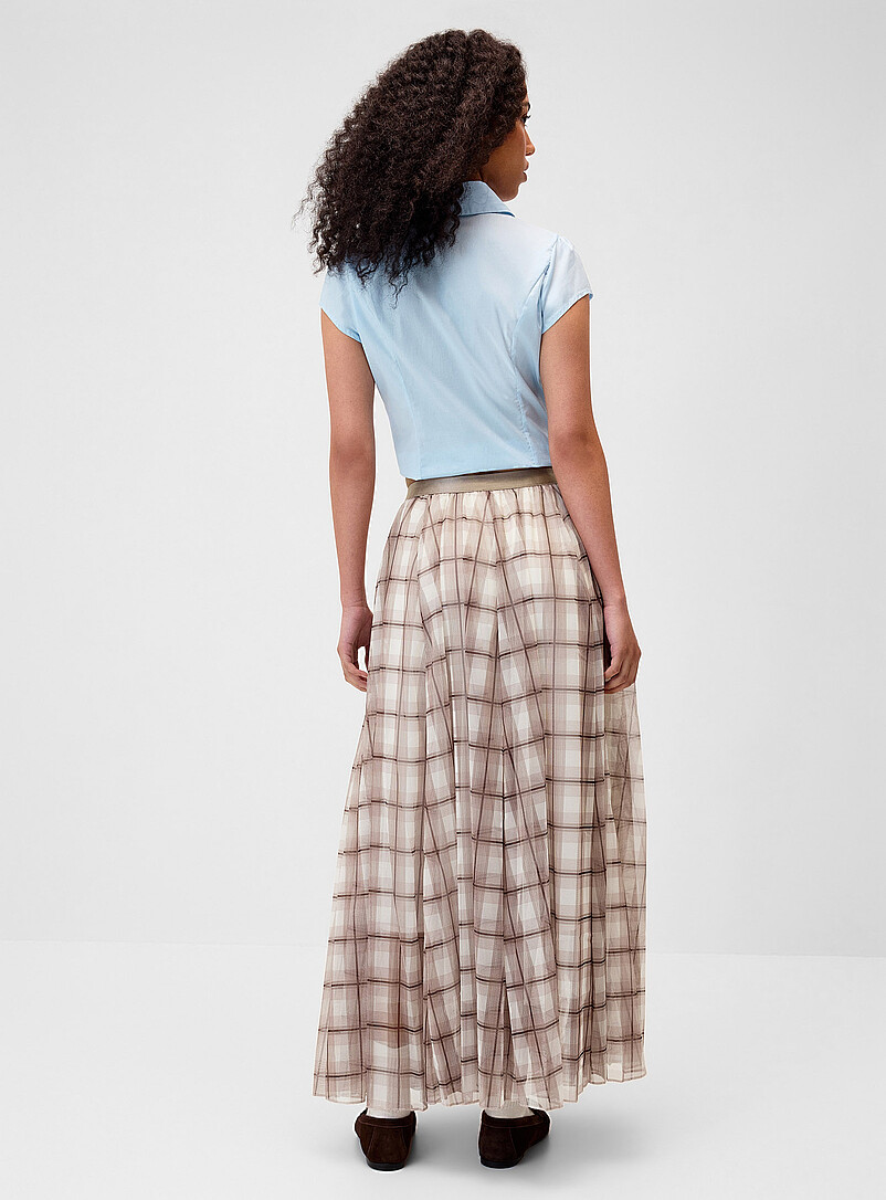 Checkered chiffon maxi skirt product image 3