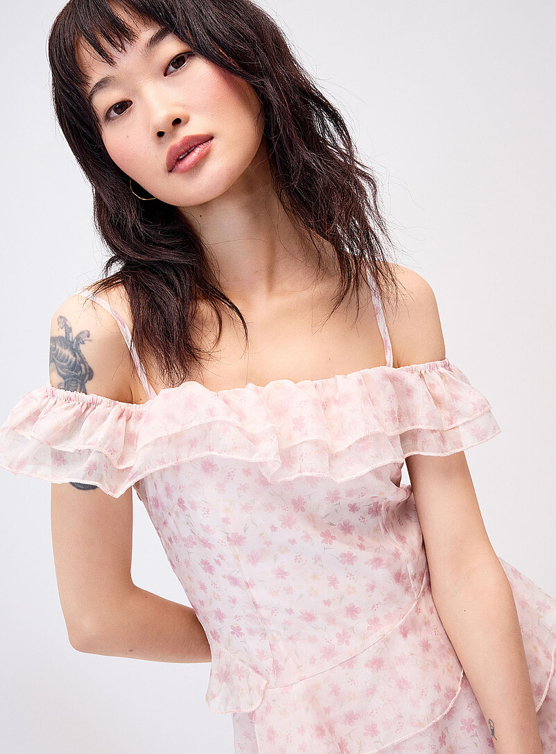 Tiered airy chiffon ruffle dress product image 2