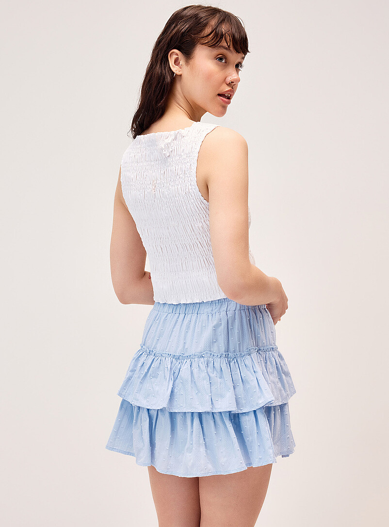 Tone-on-tone polkadots tiered miniskirt product image 3