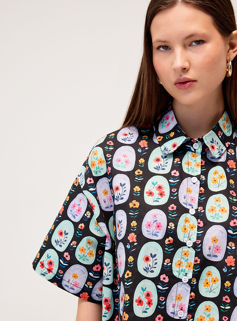 Pop print cropped shirt product image 2