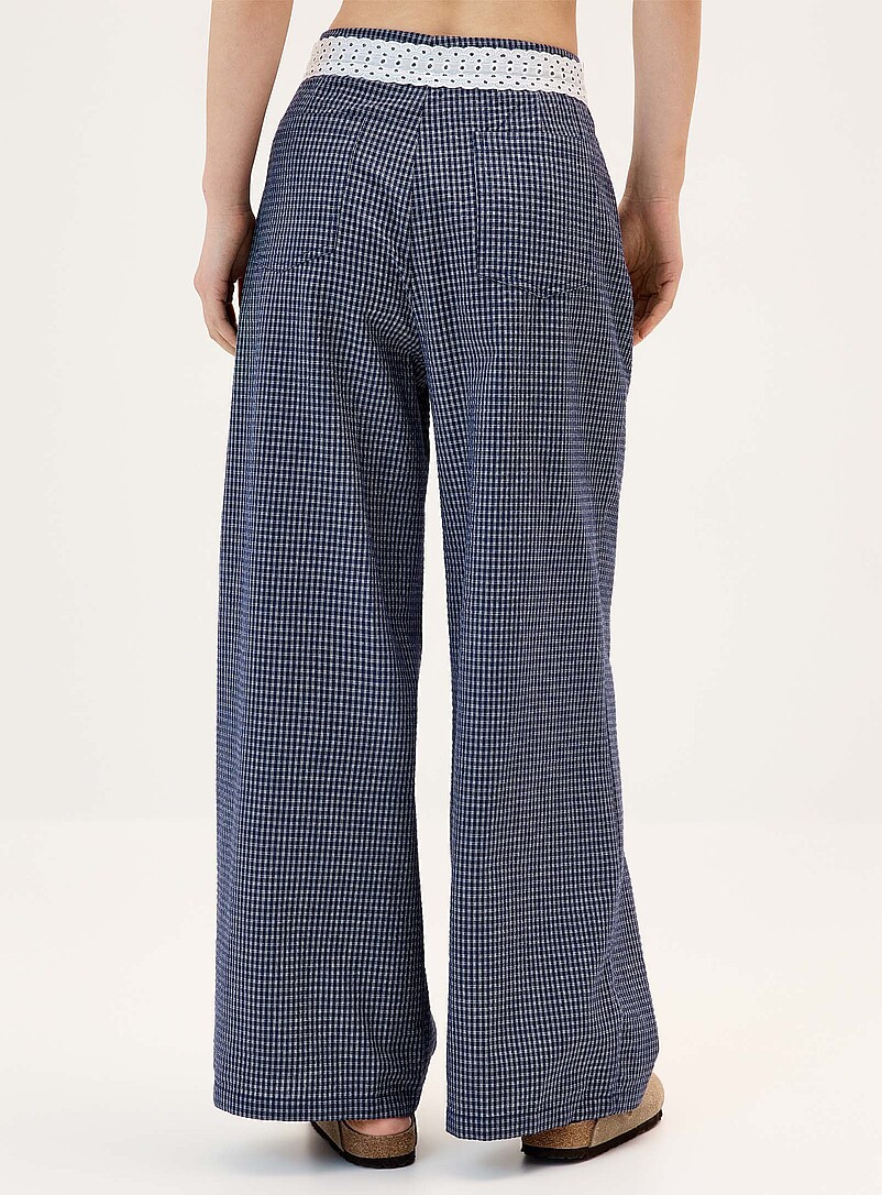 Plaid crochet-detail pant product image 3