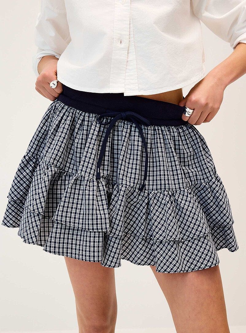 Checkered tiered miniskirt product image 2