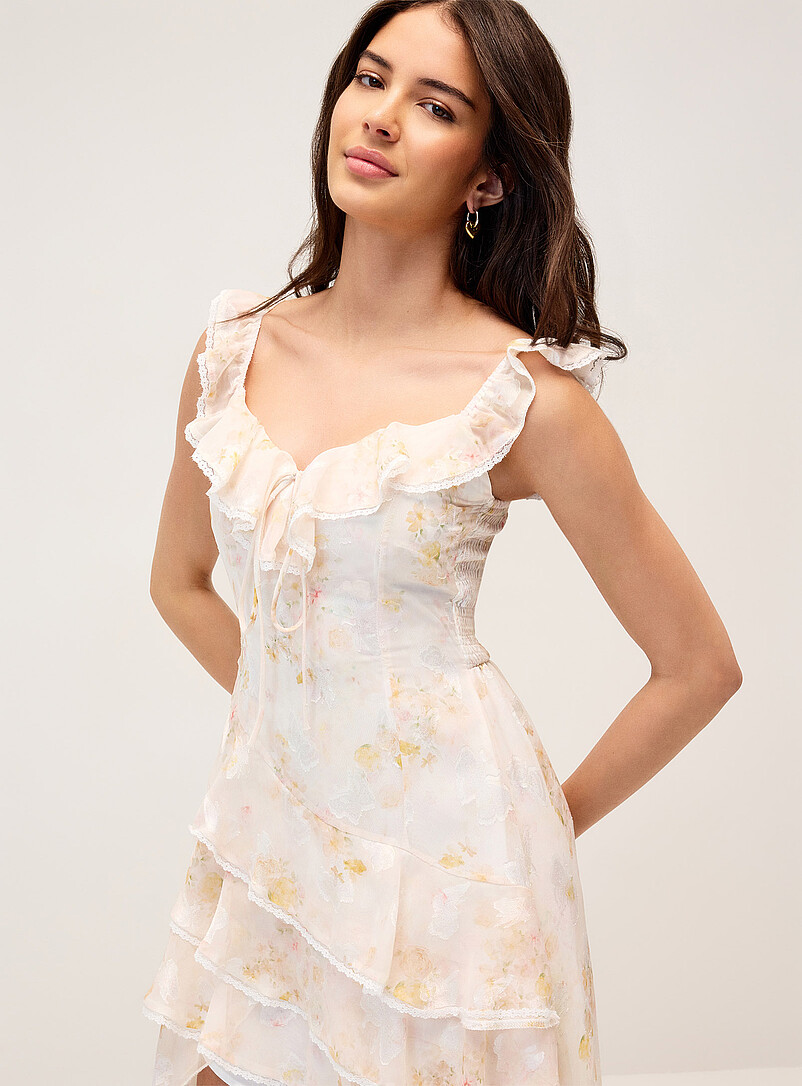 Ruffled asymmetric-hem dress product image 2