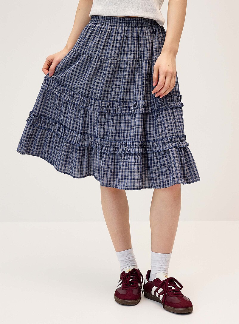 Checked tiered midi skirt product image 2