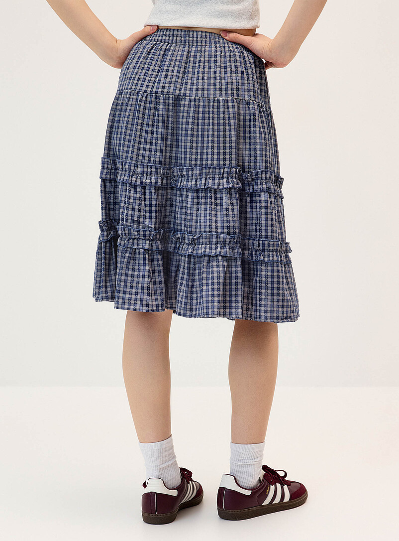 Checked tiered midi skirt product image 3