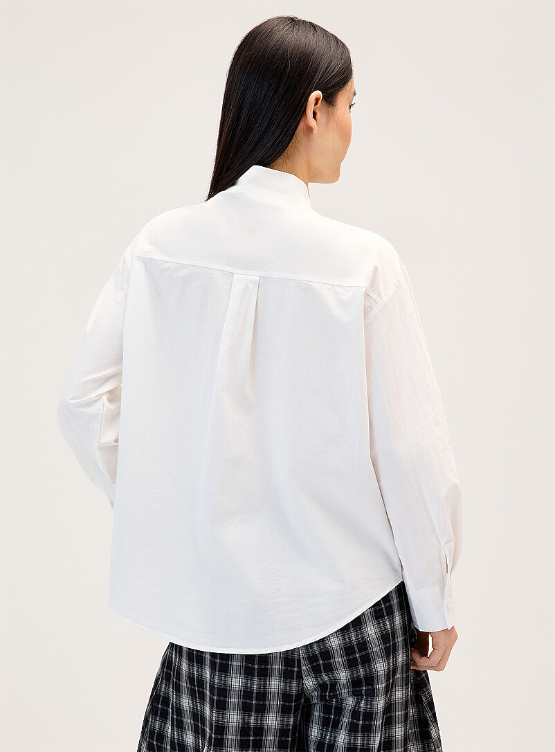 Tie-ribbon collar poplin shirt product image 3