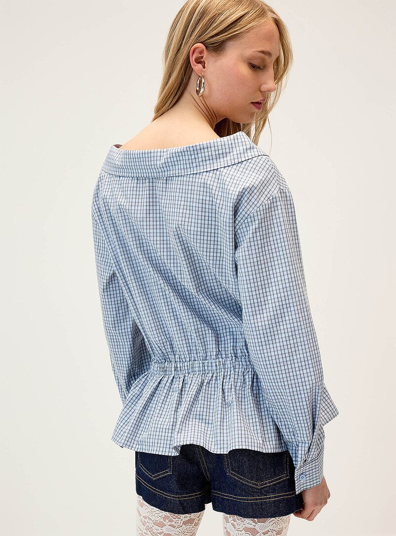 Peplum waist boat-neck shirt product image 3