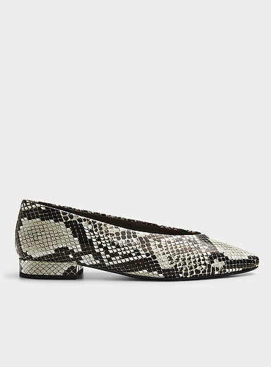 Simons: La ballerine cuir &agrave; minitalon Serpent pour femme