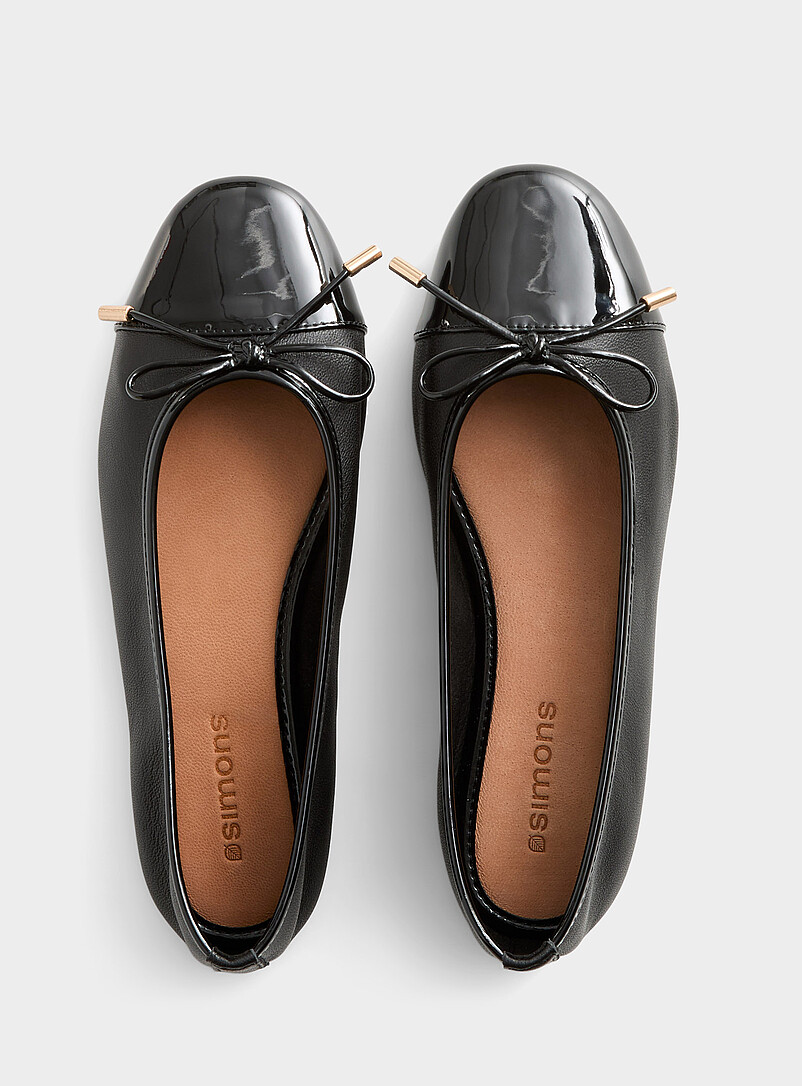 Glossy toe bow ballet flats product image 3