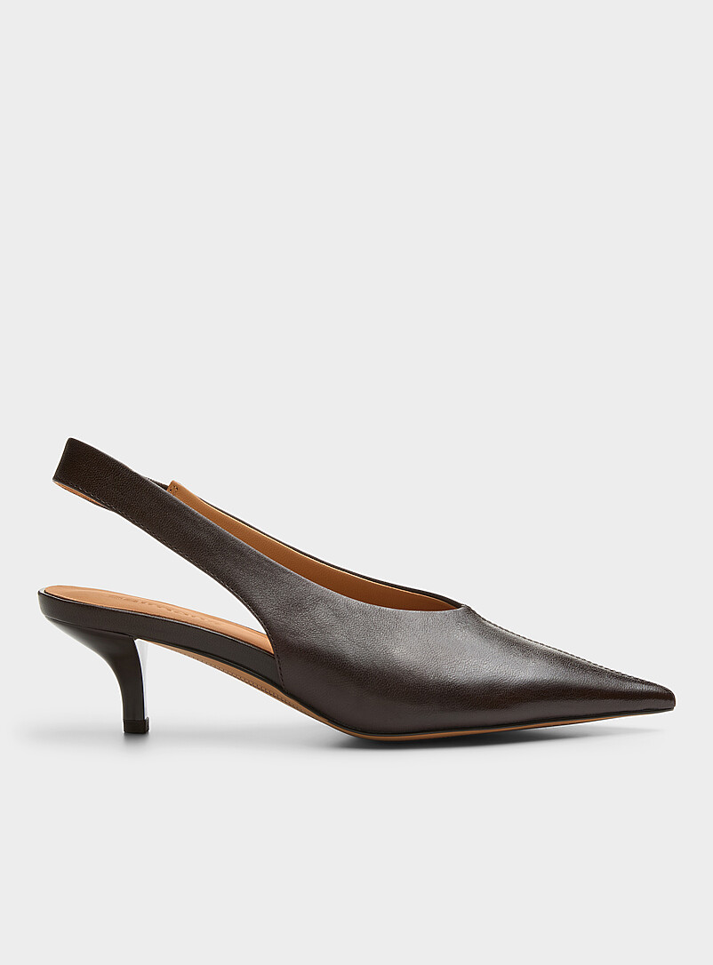Kitten heel leather slingback pumps Women product image (primary)