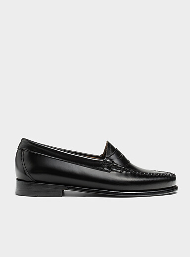G.H.BASS Black Whitney leather penny loafers for women