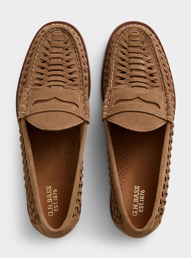 G.H.BASS: Le fl&acirc;neur penny tress&eacute; Lexington Homme Brun pour homme