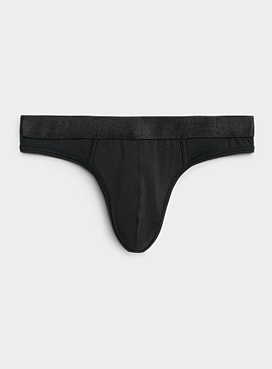 Le 31 Black Solid stretch thong TENCEL&trade; lyocell for men