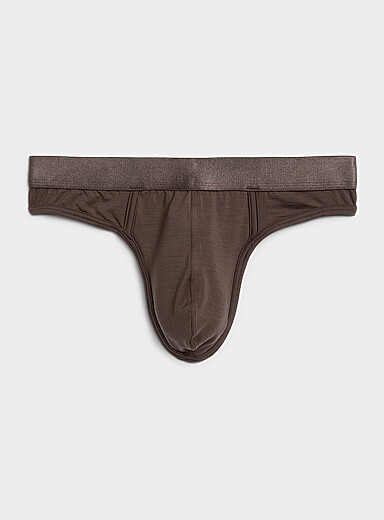 Le 31: Le tanga extensible uni Lyocell TENCEL<sup><small>MC</small></sup> Brun pour homme