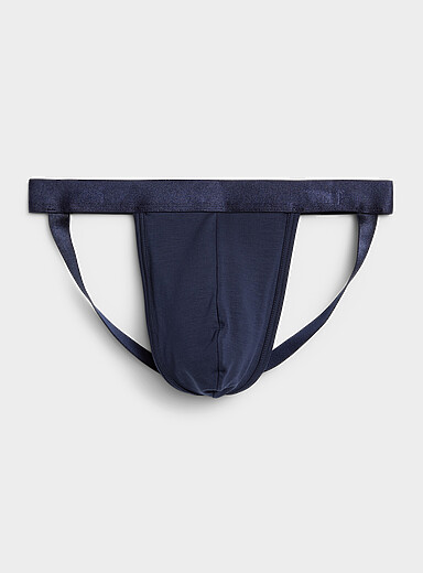 Le 31: Le slip suspensoir extensible uni Lyocell TENCEL<sup><small>MC</small></sup> Bleu marine - Bleu nuit pour homme