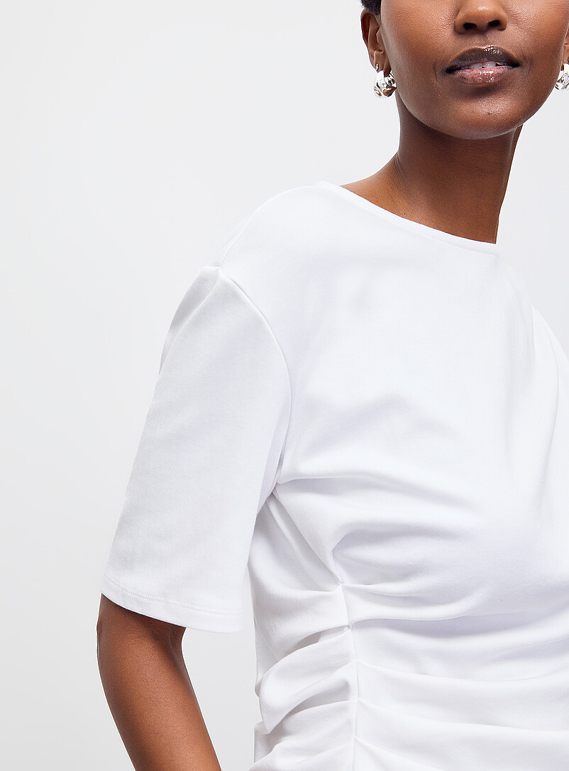 Second Female: Le t-shirt drap&eacute; Ulina Blanc pour femme