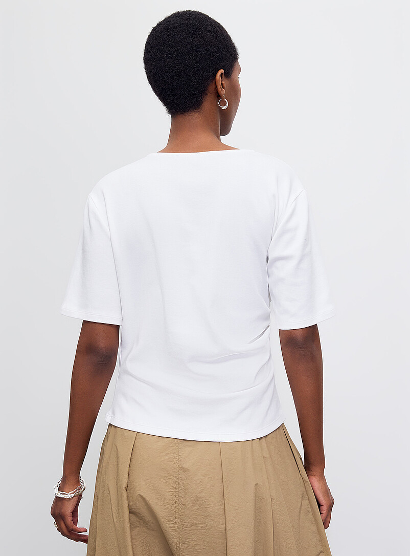 Second Female: Le t-shirt drap&eacute; Ulina Blanc pour femme