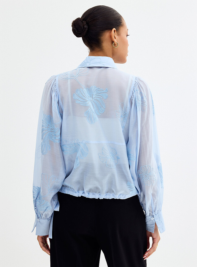 Second Female Baby Blue Vira embroidered sky blouse for women