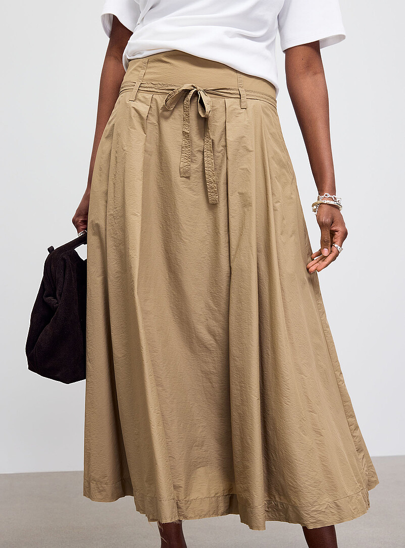 Tie-belted lightweight nylon maxi skirt product image 2
