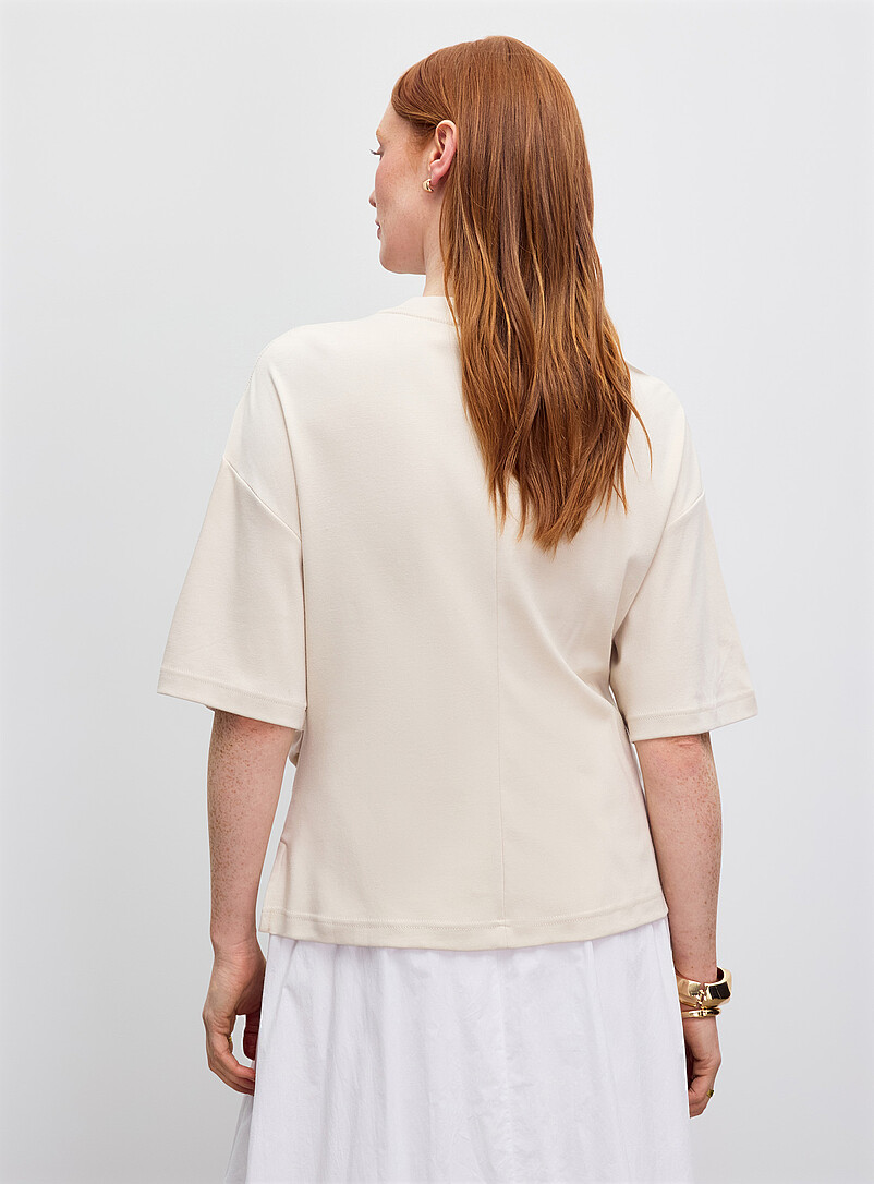 Golden pin gathered waist casual T-shirt product image 2