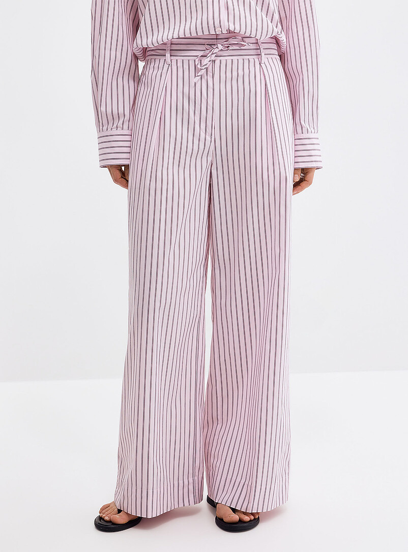 Vari striped pink poplin pant Fit: Wide leg, high rise product image 2